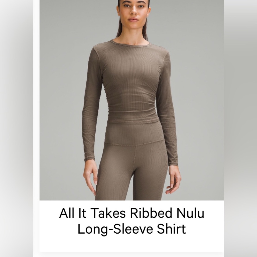 Lululemon All it Take long sleeve size 10 NWT colour nomad